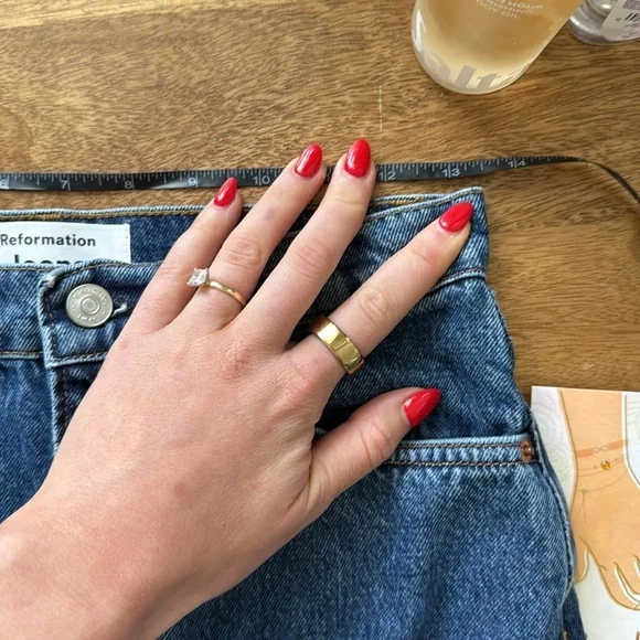 Reformation Jeans blue denim midi skirt size 26 - Picture 4 of 4